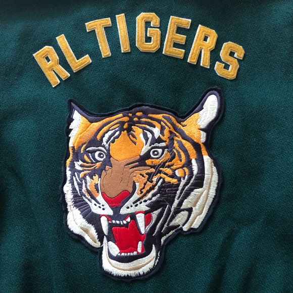 NWT Polo Ralph Lauren Leather Wool Letterman Tiger Logo Varsity Jacket Size S - Picture 10 of 16